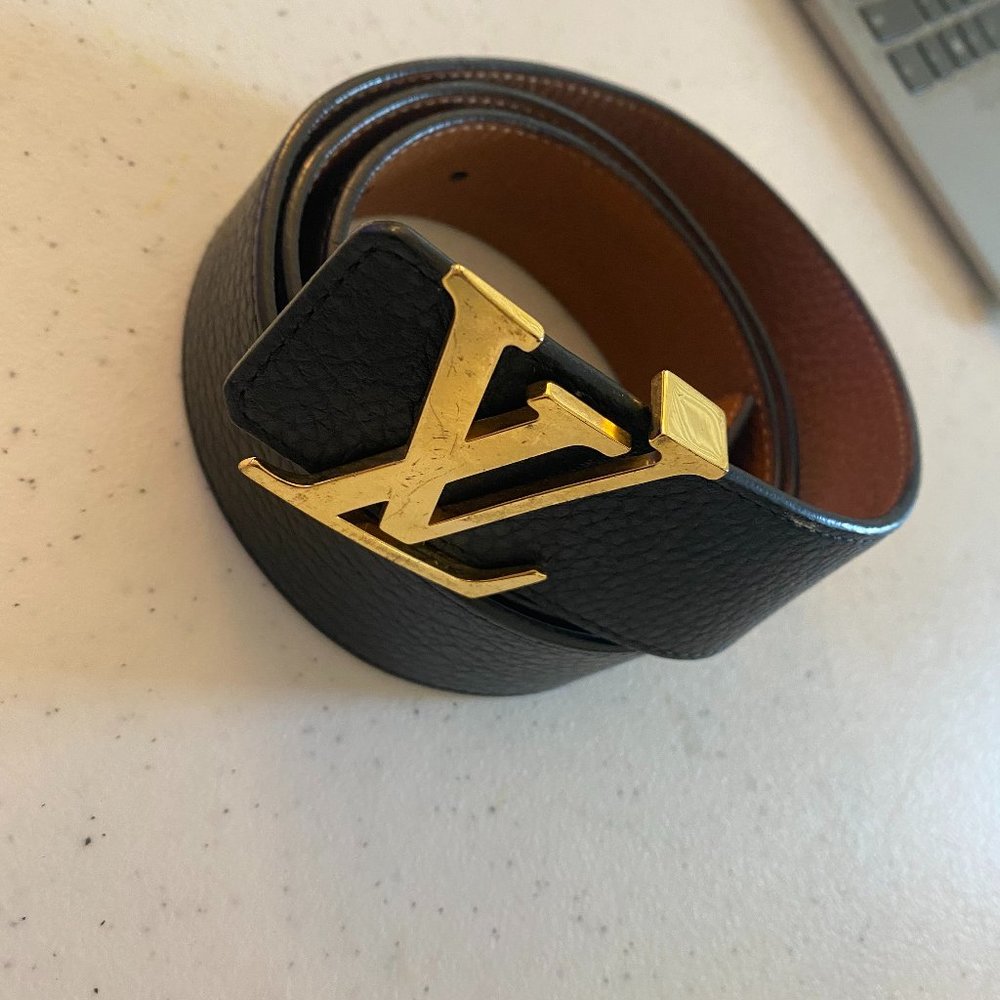 LOUIS VUITTON Taurillon LV Initial Belt M9151V Leather